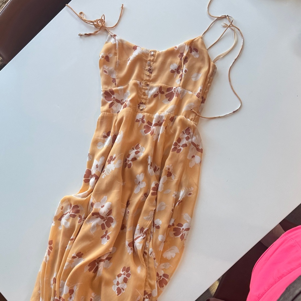 Abercrombie yellow Floral Spaghetti Strap Dress